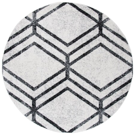 Safavieh 4 x 4 ft. Adirondack Round Rug; Ivory & Charcoal ADR253B-4R